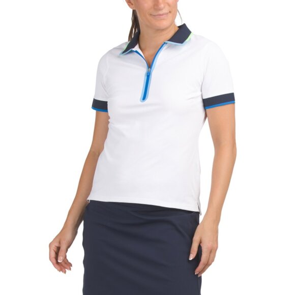 G/FORE Snow Tech Pique Half Zip Polo - Picture 1 of 2